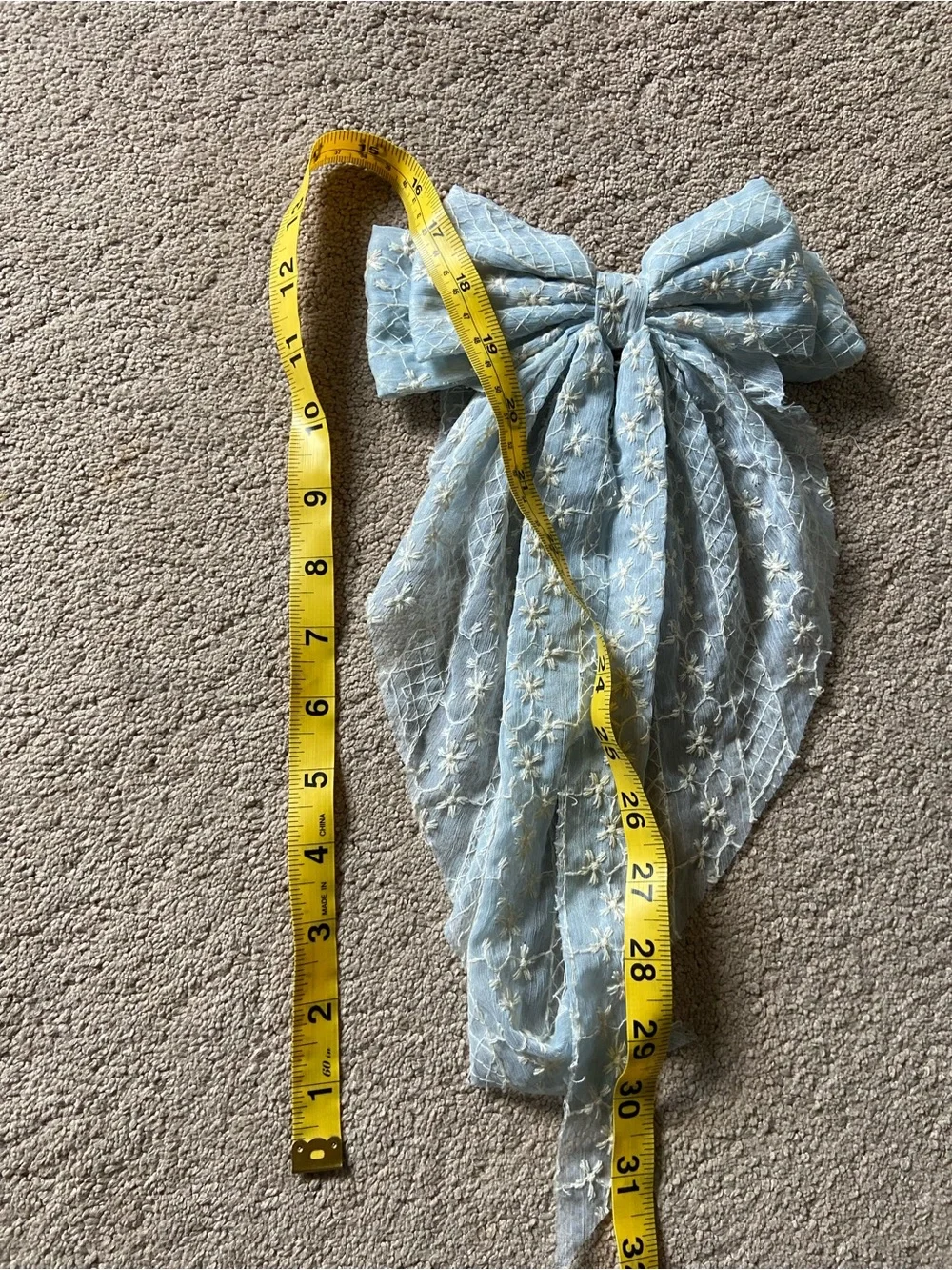 Altard State Light Blue Embroidered Lace big hair bow